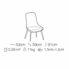 Sedia per Sala da Pranzo in Tessuto con Base in Legno Made in Italy - Cocco Viadurini