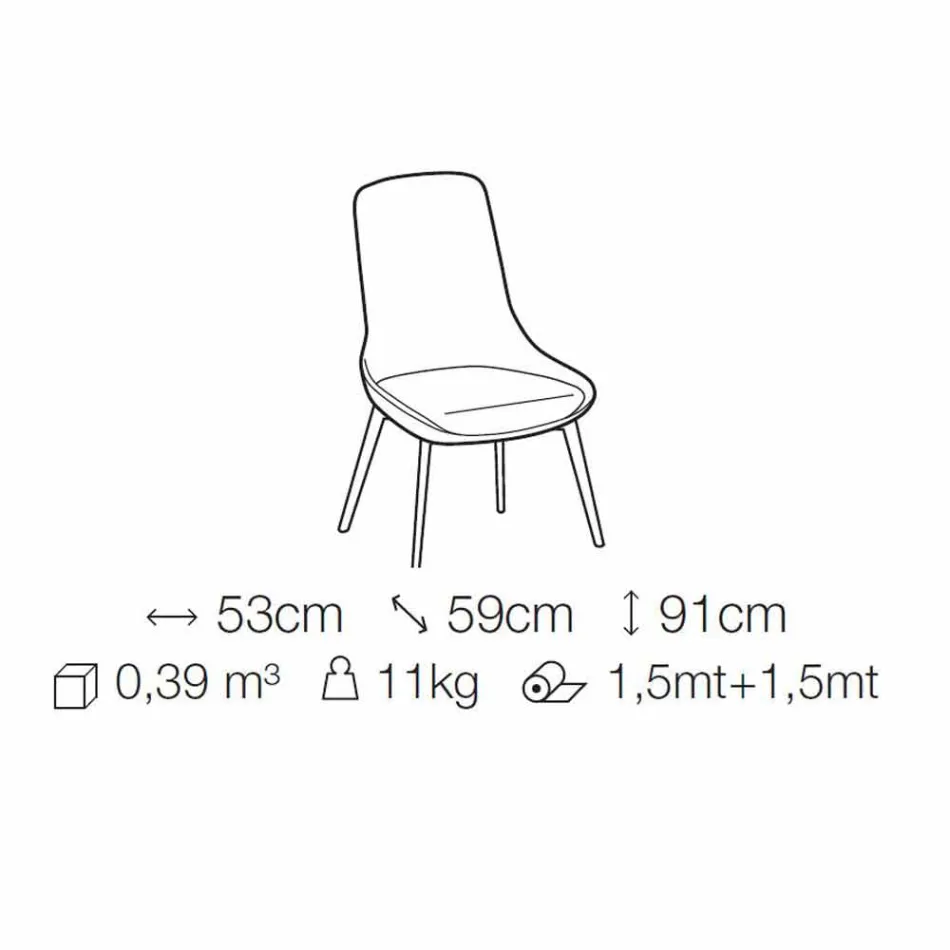 Sedia per Sala da Pranzo in Tessuto con Base in Legno Made in Italy - Cocco Viadurini