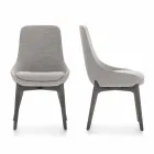 Sedia per Sala da Pranzo in Tessuto con Base in Legno Made in Italy - Cocco Viadurini