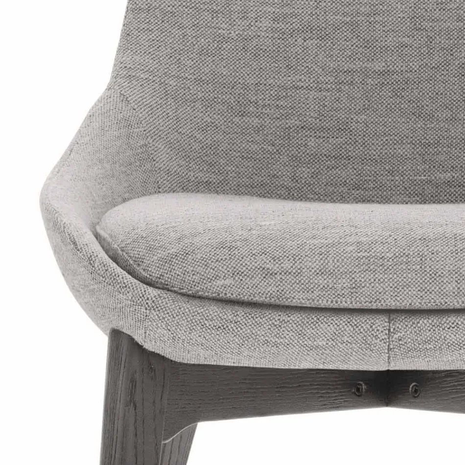 Sedia per Sala da Pranzo in Tessuto con Base in Legno Made in Italy - Cocco Viadurini