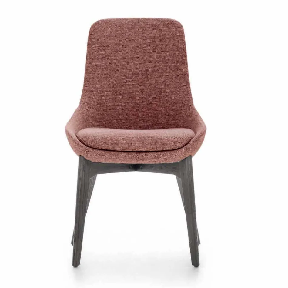 Sedia per Sala da Pranzo in Tessuto con Base in Legno Made in Italy - Cocco Viadurini