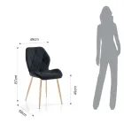 Sedia per Sala da Pranzo in Tessuto e Metallo Dorato 4 Pezzi - Smeralda Viadurini