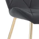 Sedia per Sala da Pranzo in Tessuto e Metallo Dorato 4 Pezzi - Smeralda Viadurini