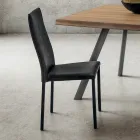 Sedia per Sala da Pranzo Rivestita in Ecopelle Made in Italy, 2 Pezzi - Belga Viadurini