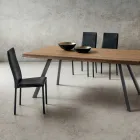 Sedia per Sala da Pranzo Rivestita in Ecopelle Made in Italy, 2 Pezzi - Belga Viadurini