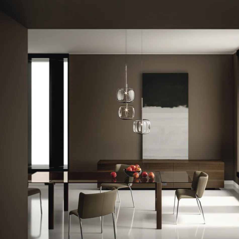 Sedia per Sala da Pranzo Rivestita in Ecopelle Made in Italy - Giulia Viadurini