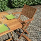 Sedia Pieghevole da Esterno in Legno di Acacia con Braccioli Opzionali - Fontana Viadurini