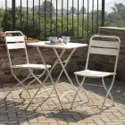 Sedia Pieghevole da Giardino Realizzata Interamente in Metallo - Nastro Viadurini