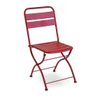 Sedia Pieghevole da Giardino Realizzata Interamente in Metallo - Nastro Viadurini