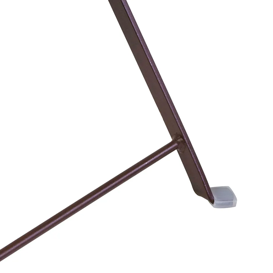 Sedia Pieghevole in Metallo con Seduta e Schienale in Legno di Acacia - Estate Viadurini