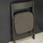 Sedia Pieghevole in Metallo e Legno Rovere 2 Pezzi Made in Italy - Roberta Viadurini
