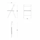 Sedia Pieghevole in Metallo e Legno Rovere 2 Pezzi Made in Italy - Roberta Viadurini