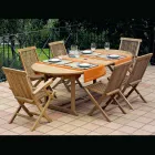 Sedia Pieghevole Outdoor in Teak con Braccioli – Yggdrasil Viadurini