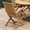 Sedia Pieghevole Outdoor in Teak con Braccioli – Yggdrasil