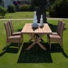 Sedia Pranzo Esterno in Rattan Sintetico Intrecciato e Tessuto, 2 Pezzi - Yves Viadurini