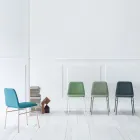 Sedia Pregiata in Tessuto con Base in Metallo Made in Italy, 2 Pezzi - Molde Viadurini