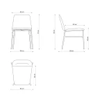 Sedia Pregiata in Tessuto con Base in Metallo Made in Italy, 2 Pezzi - Molde Viadurini