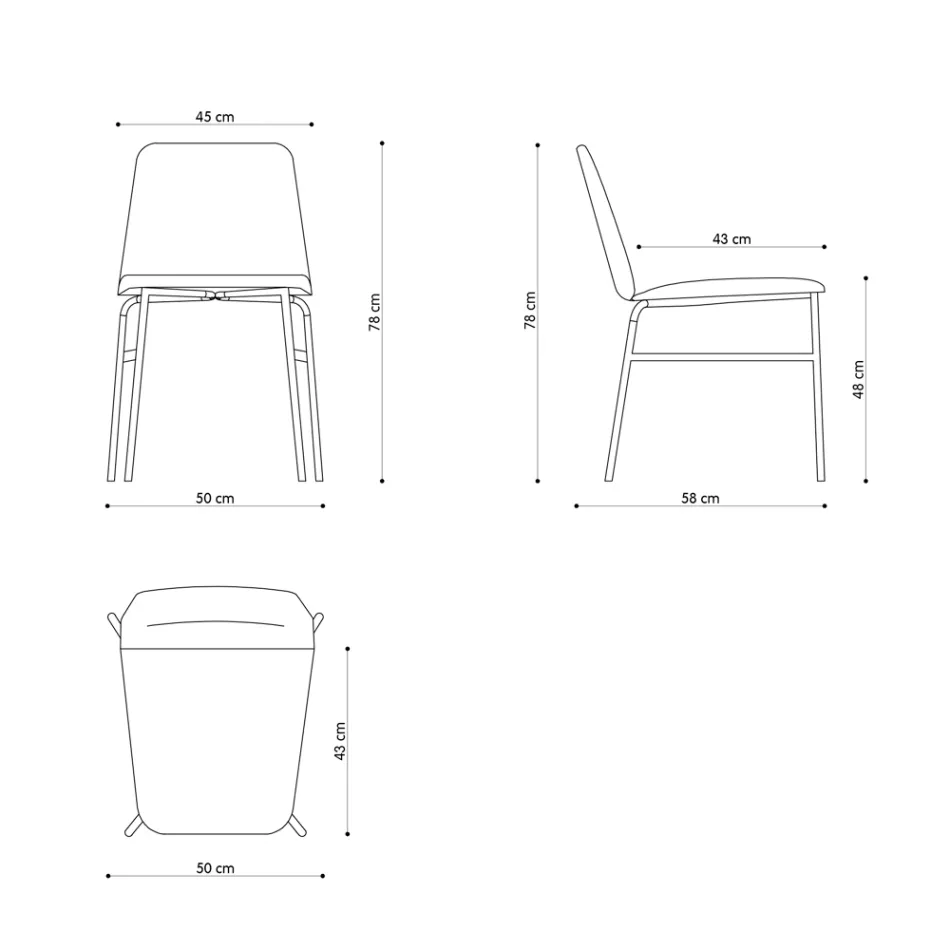 Sedia Pregiata in Tessuto con Base in Metallo Made in Italy, 2 Pezzi - Molde Viadurini