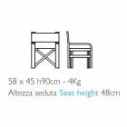 Sedia Regista da Esterno Pieghevole in Tela Made in Italy, 2 Pezzi - Susy Viadurini