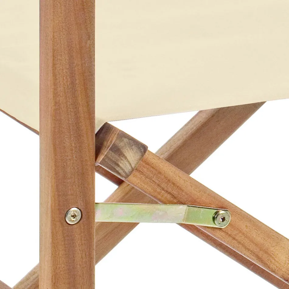 Sedia Regista in Legno di Acacia di Design da Esterno per Giardino - Roxen Viadurini