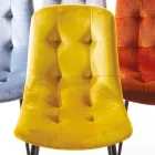 Sedia Rivestita in Velluto Antimacchia per Sala da Pranzo, 4 Pezzi - Kylie Viadurini