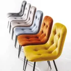 Sedia Rivestita in Velluto Antimacchia per Sala da Pranzo, 4 Pezzi - Kylie Viadurini