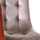 Sedia Rivestita in Velluto Antimacchia per Sala da Pranzo, 4 Pezzi - Kylie Viadurini