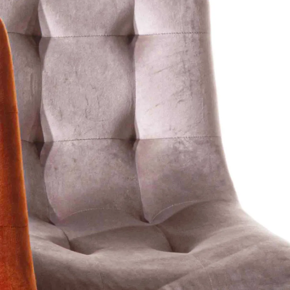 Sedia Rivestita in Velluto Antimacchia per Sala da Pranzo, 4 Pezzi - Kylie Viadurini