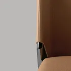 Sedia Sala da Pranzo con Seduta Rivestita in Pelle Made in Italy - Giulia Viadurini