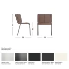 Sedia Sala da Pranzo con Seduta Rivestita in Pelle Made in Italy - Giulia Viadurini