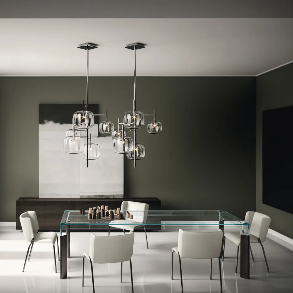 Sedia Sala da Pranzo con Seduta Rivestita in Pelle Made in Italy - Giulia Viadurini