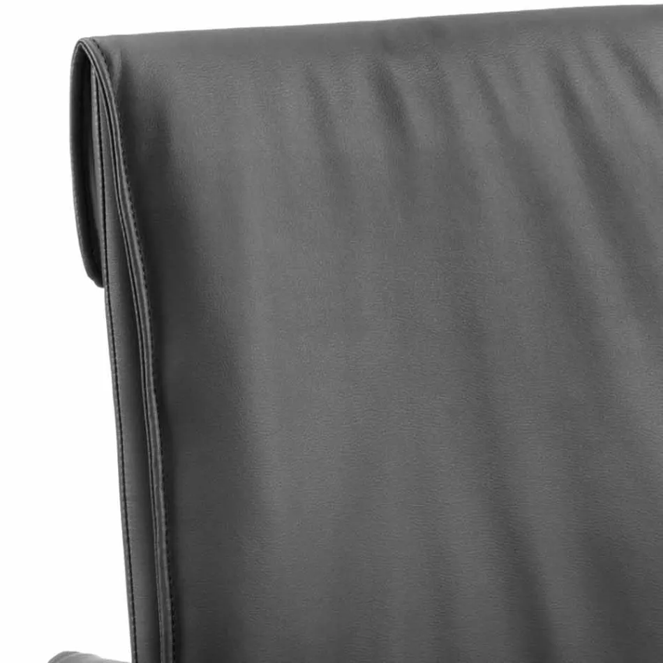 Sedia sala da pranzo di design in ecopelle Bessie XL, fatta in Italia Viadurini