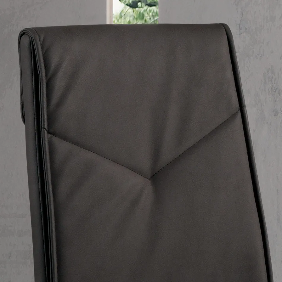 Sedia Sala da Pranzo in Ecopelle Martellata Imbottita 2 Pezzi - Robocop Viadurini