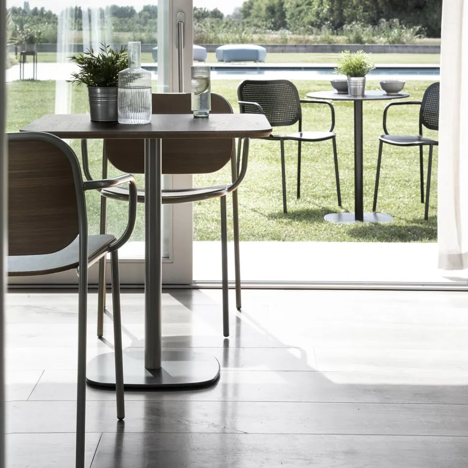 Sedia Sala da Pranzo in Legno e Metallo Made in Italy 2 Pezzi - Saffia Viadurini