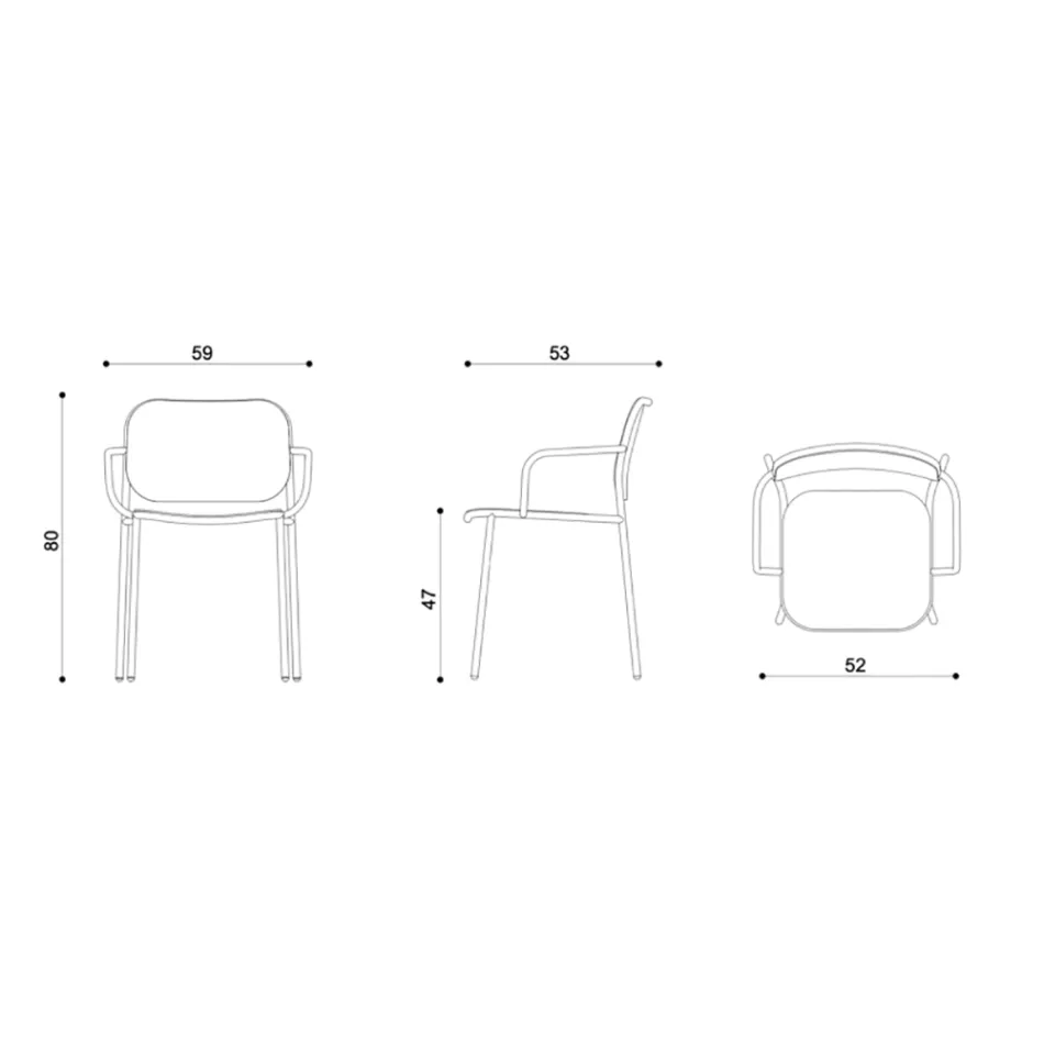 Sedia Sala da Pranzo in Legno e Metallo Made in Italy 2 Pezzi - Saffia Viadurini