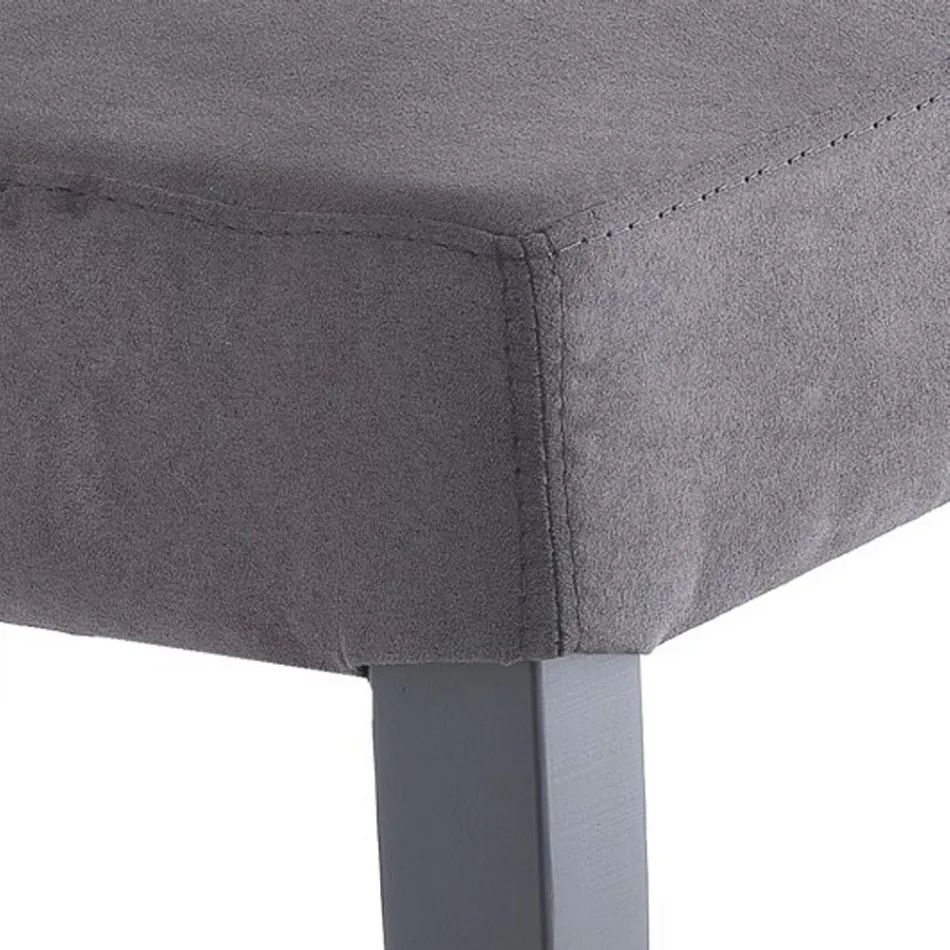 Sedia Sala da Pranzo in Microfibra e Legno Made in Italy 2 Pezzi - Simonella Viadurini