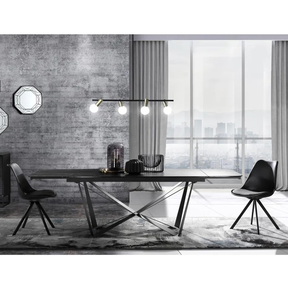 Sedia Sala da Pranzo in Pelle Sintetica e Polipropilene 4 Pezzi - Shakira Viadurini