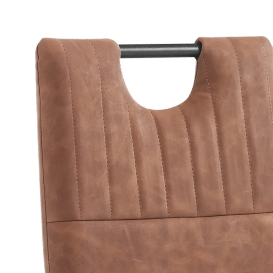 Sedia Sala da Pranzo in Pelle Sintetica Invecchiata 4 Pezzi - Cassandra Viadurini