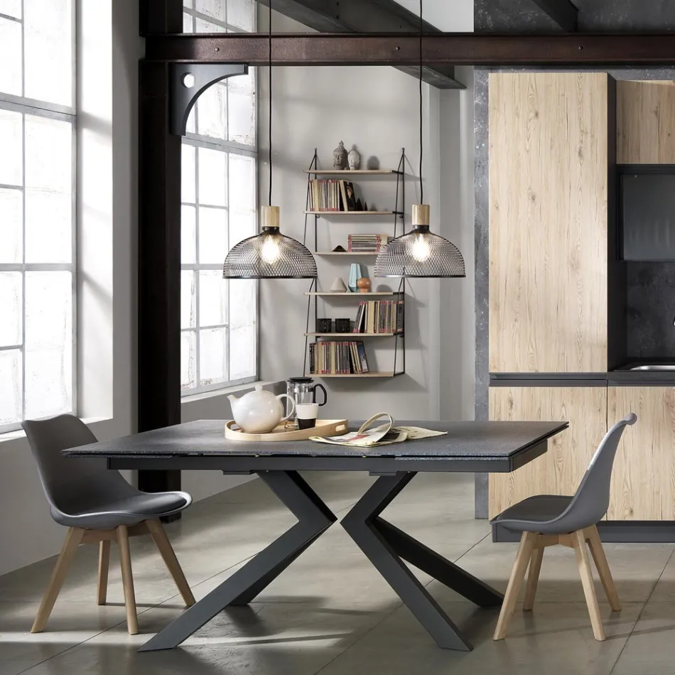 Sedia Sala da Pranzo in Polipropilene e Pelle Sintetica 4 Pezzi - Chira Viadurini