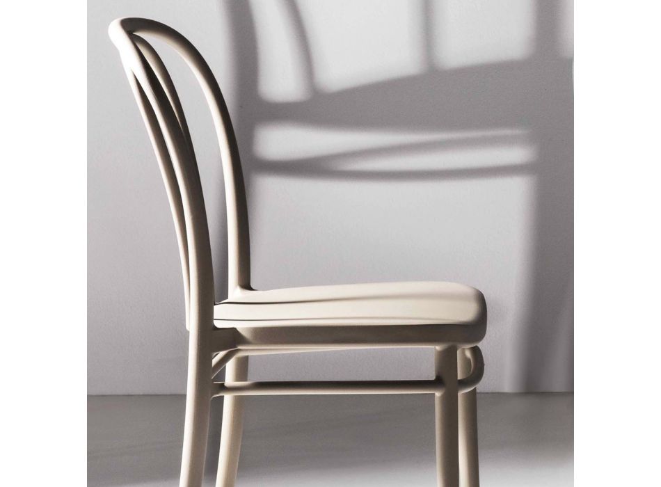 Sedia Da Bar Sprint OKAFFAREFATTO MADDALONI - Polipropilene Beige, Monoblocco Impilabile, H 90cm
