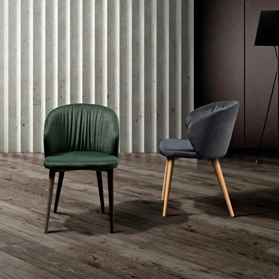 Sedia Sala da Pranzo in Tessuto Design Moderno Elegante - Reginaldo Viadurini