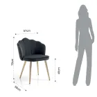 Sedia Sala da Pranzo in Tessuto e Metallo Finitura Oro 4 Pezzi - Raffinata Viadurini