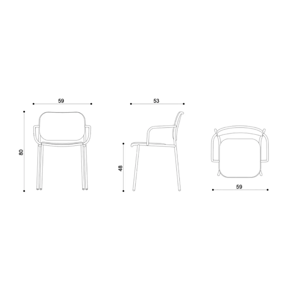 Sedia Sala da Pranzo in Tessuto e Metallo Made in Italy 2 Pezzi - Sangria Viadurini