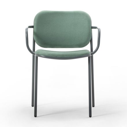 Sedia Sala da Pranzo in Tessuto e Metallo Made in Italy 2 Pezzi - Sangria Viadurini