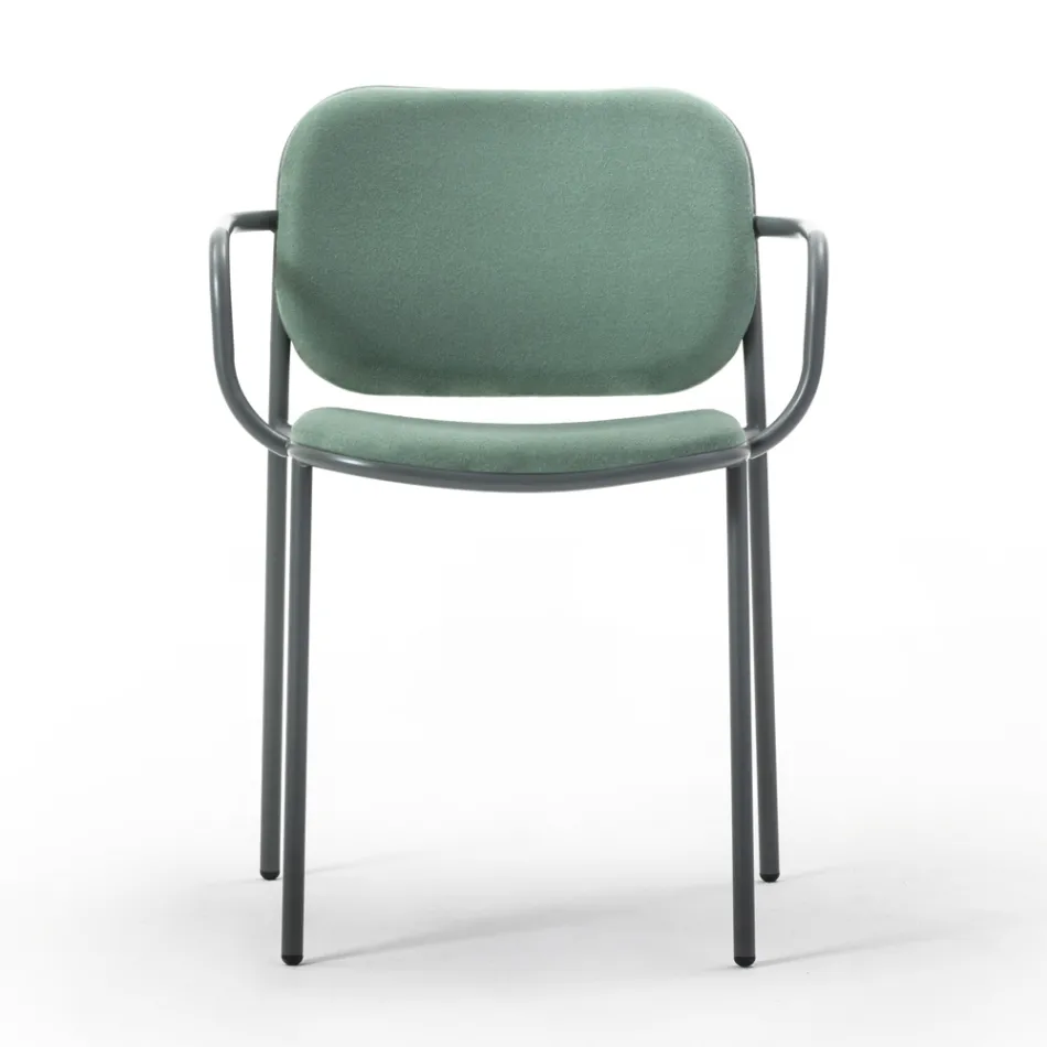 Sedia Sala da Pranzo in Tessuto e Metallo Made in Italy 2 Pezzi - Sangria Viadurini