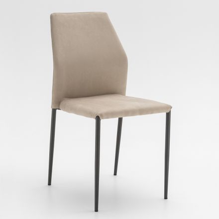 Sedia Sala da Pranzo Seduta in Microfibra Made in Italy, 2 Pezzi - Camelia Viadurini