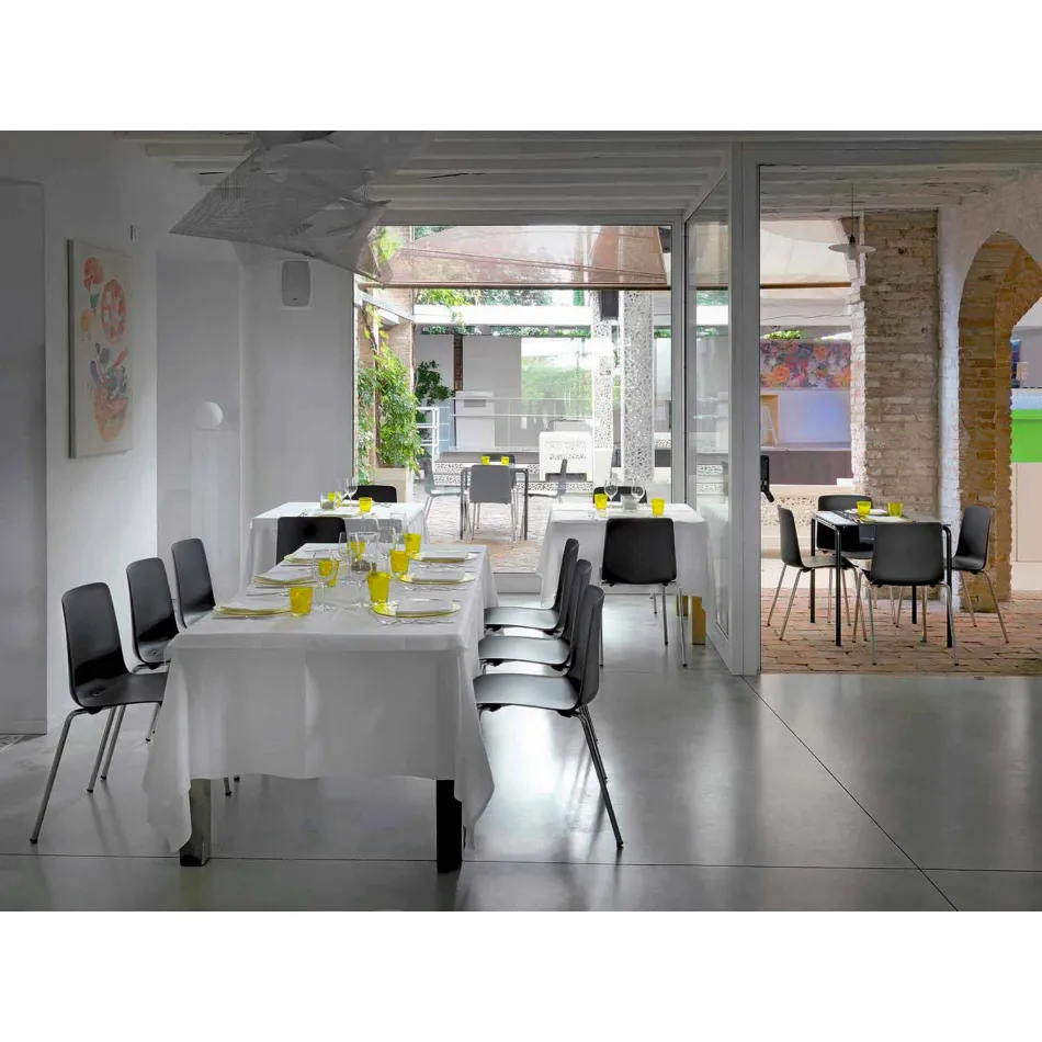 Sedia Sala Pranzo in Metallo e Polipropilene Made in Italy, 4 Pezzi - Carlita Viadurini