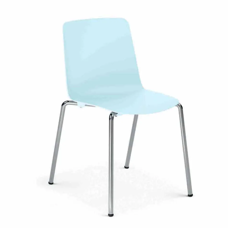 Sedia Sala Pranzo in Metallo e Polipropilene Made in Italy, 4 Pezzi - Carlita Viadurini