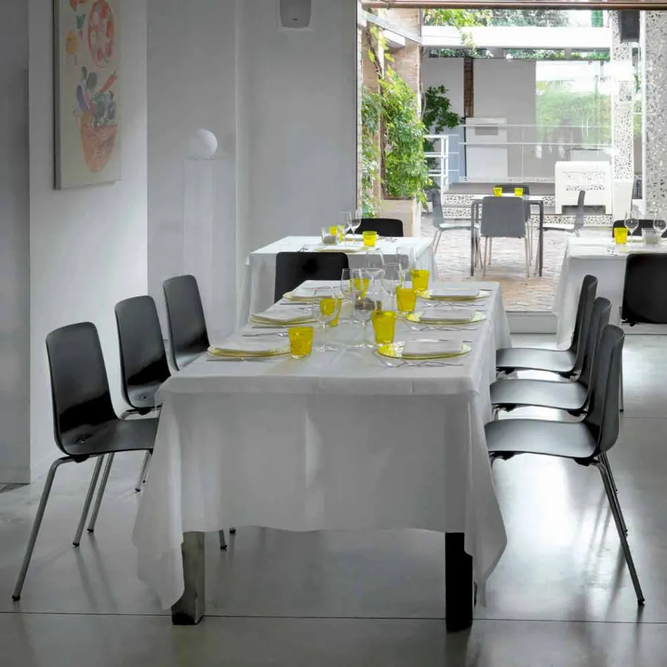 Sedia Sala Pranzo in Metallo e Polipropilene Made in Italy, 4 Pezzi - Carlita Viadurini