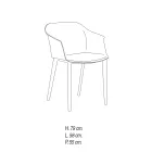 Sedia Soggiorno in Polipropilene Colorato Made in Italy, 4 Pezzi - Marbella Viadurini